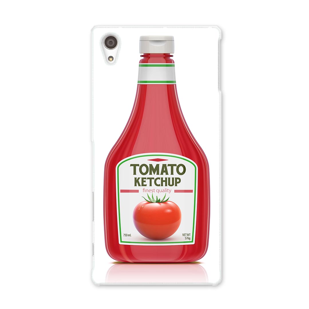 SO-03H Xperia Z5 premium エクスペリア プレミアム so03h docomo ドコモ スマホ カバー スマホケース スマホカバー TPU ソフトケース ケチャップ トマト 食べ物 ユニーク 000298
