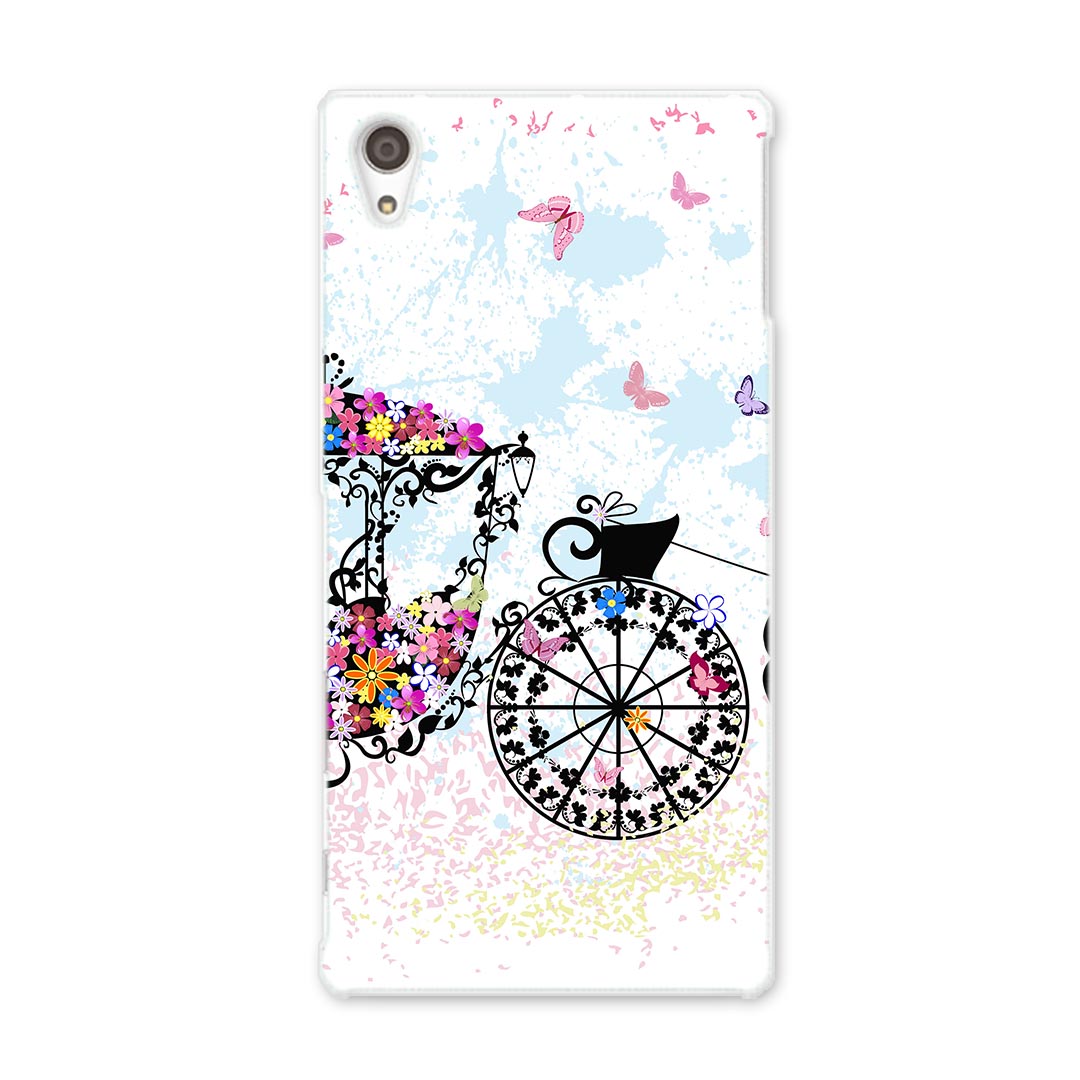 SO-03H Xperia Z5 premium エクスペリア so03h docomo ドコモ スマホ カバー スマホケース スマホカバー PC ハードケース 馬車 花 フラワー ラブリー フラワー 006720