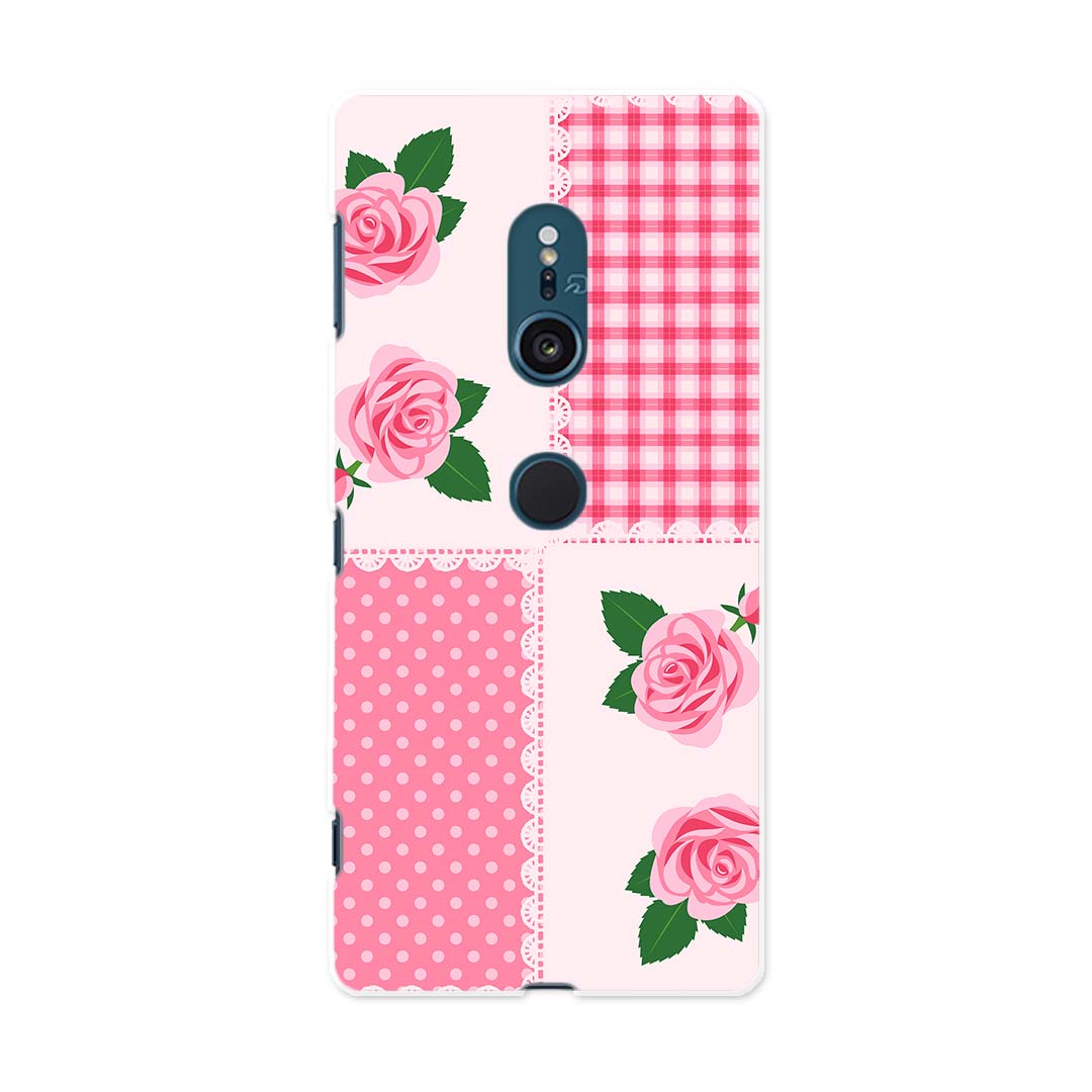 702SO XPERIA XZ2 エクスペリア エックスゼットツー 702so softbank ソフトバンク スマホ カバー ケース スマホケース スマホカバー TPU ソフトケース 008231 花　フラワー　模様　ピンク　チェックのサムネイル