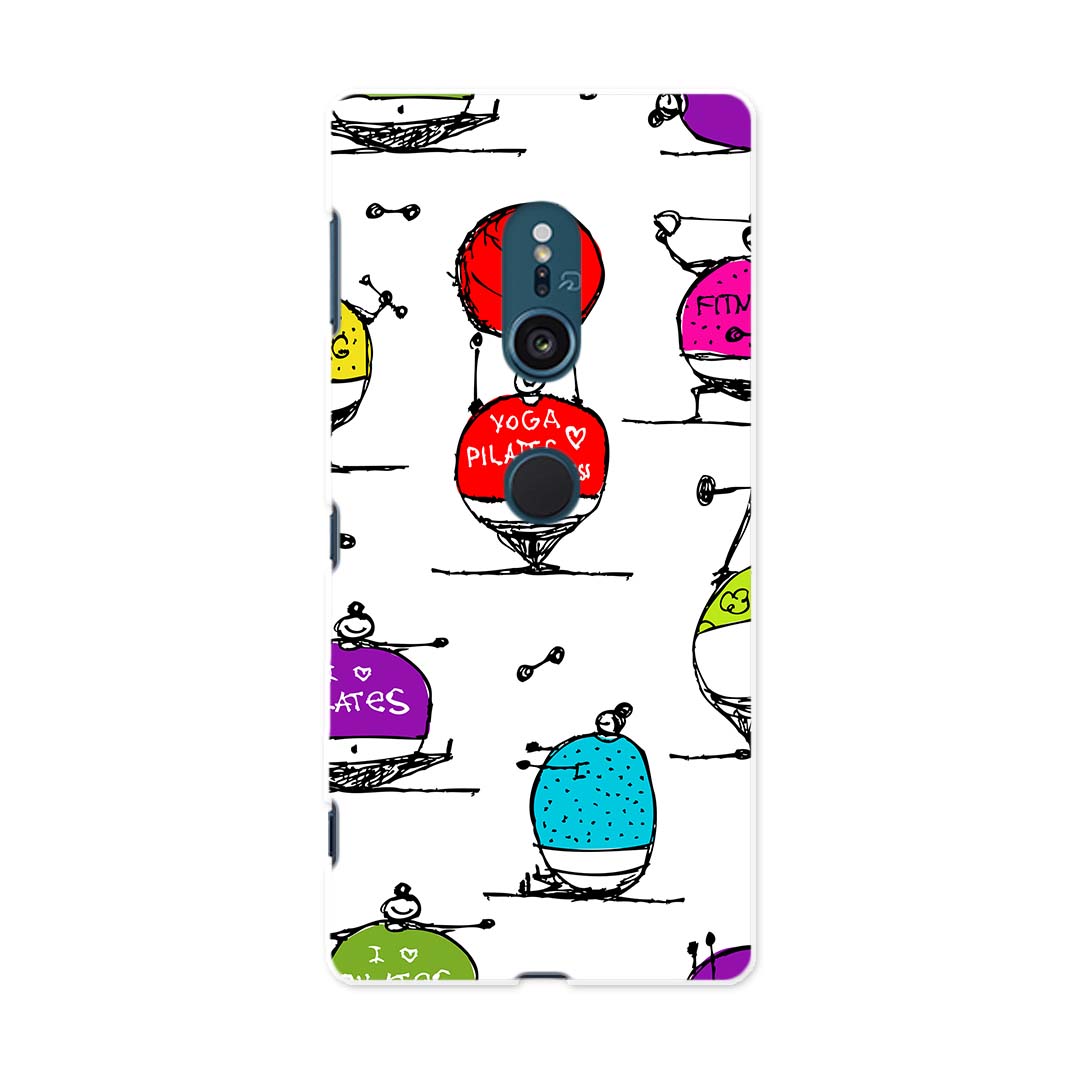 702SO XPERIA XZ2 エクスペリア エックスゼットツー 702so softbank ソフトバンク スマホ カバー ケース スマホケース スマホカバー TPU ソフトケース 008610 イラスト　カラフル　人物　ダイエットのサムネイル