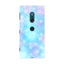 SOV37 Xperia XZ2 エクスペリア エックスゼットツー au エーユー スマホ カバー スマホケース スマホカバー PC ハードケース 010239 キラキラ 青 しゃぼん玉