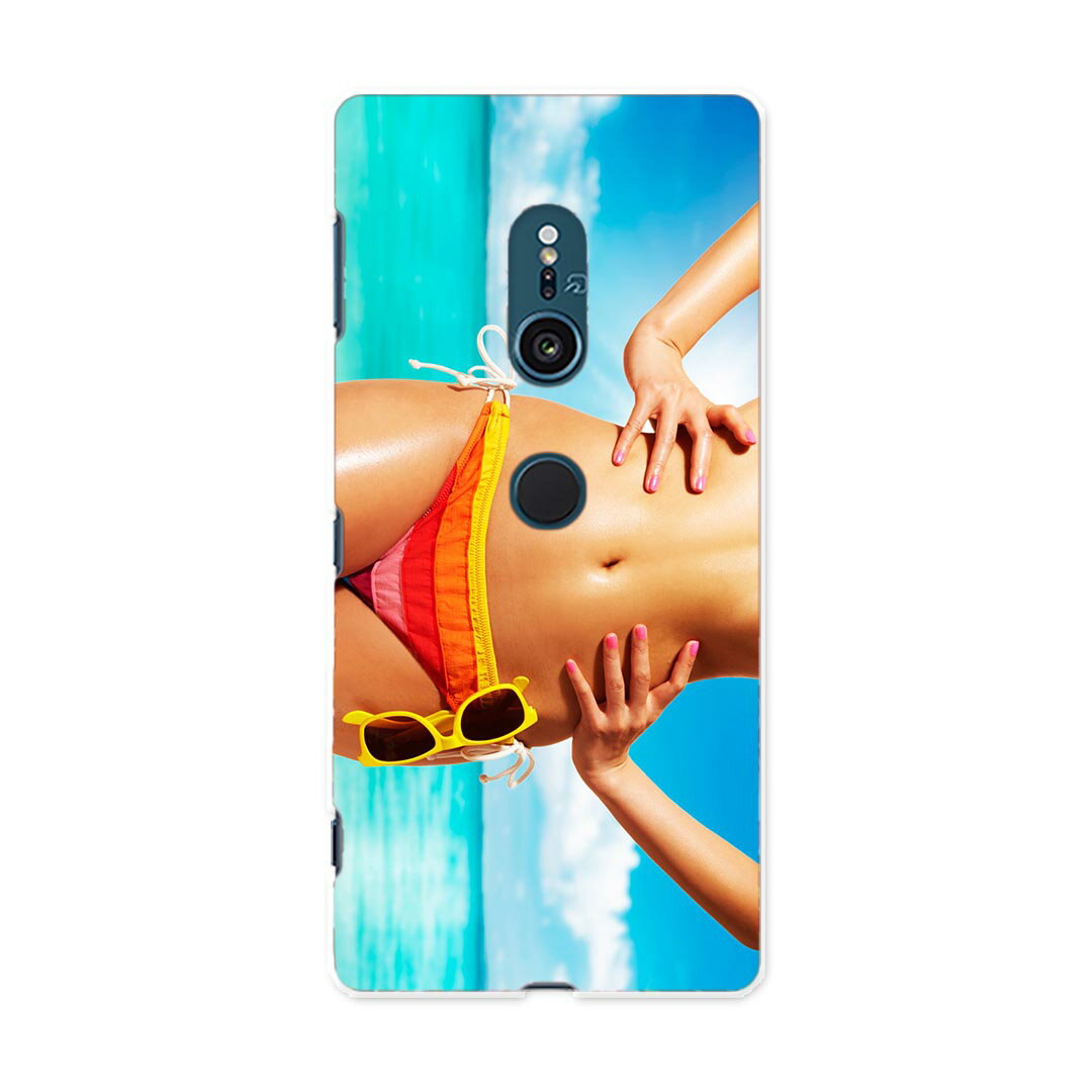 SOV37 Xperia XZ2 エクスペリア エックスゼットツー au エーユー スマホ カバー ケース スマホケース スマホカバー PC ハードケース 016399 水着　女の人　夏