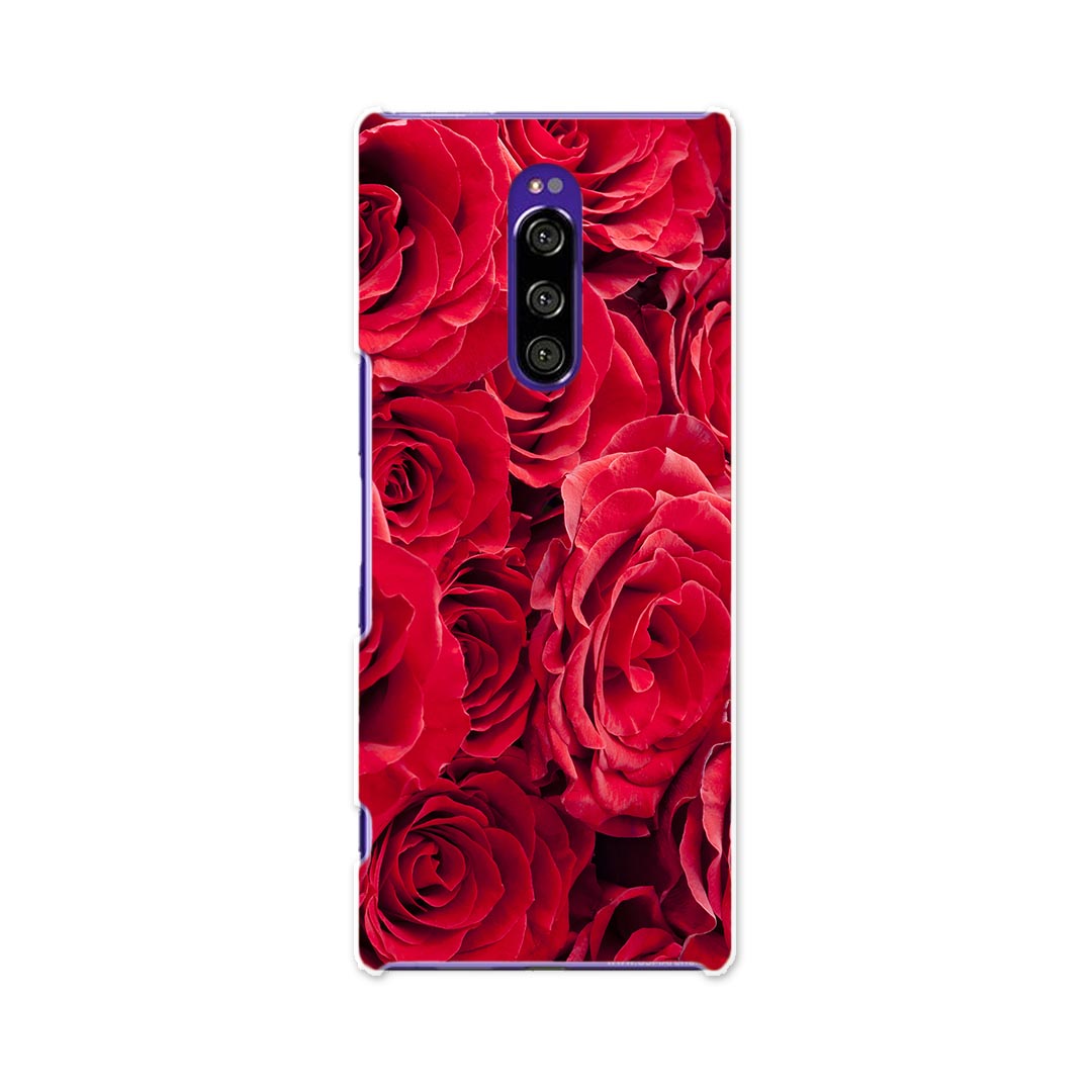 Rakuten - 802SO Xperia 1 エクスペリア ワン softbank ソフトバンク 802so スマホ カバー ケース スマホケース スマホカバー TPU ソフトケース 000124 バラ　赤　花束