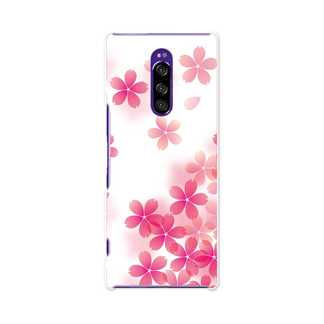 Mobile Phone - 802SO Xperia 1 エクスペリア ワン softbank ソフトバンク 802so スマホ カバー ケース スマホケース スマホカバー PC ハードケース 000257 桜　さくら　ピンク