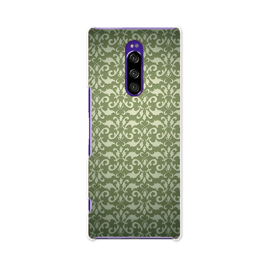 SO-03L Xperia 1 エクスペリア ワン docomo ドコモ so03l スマホ カバー 全機種対応 あり ケース スマホケース スマホカバー TPU ソフトケース 000777 ダマスク　模様