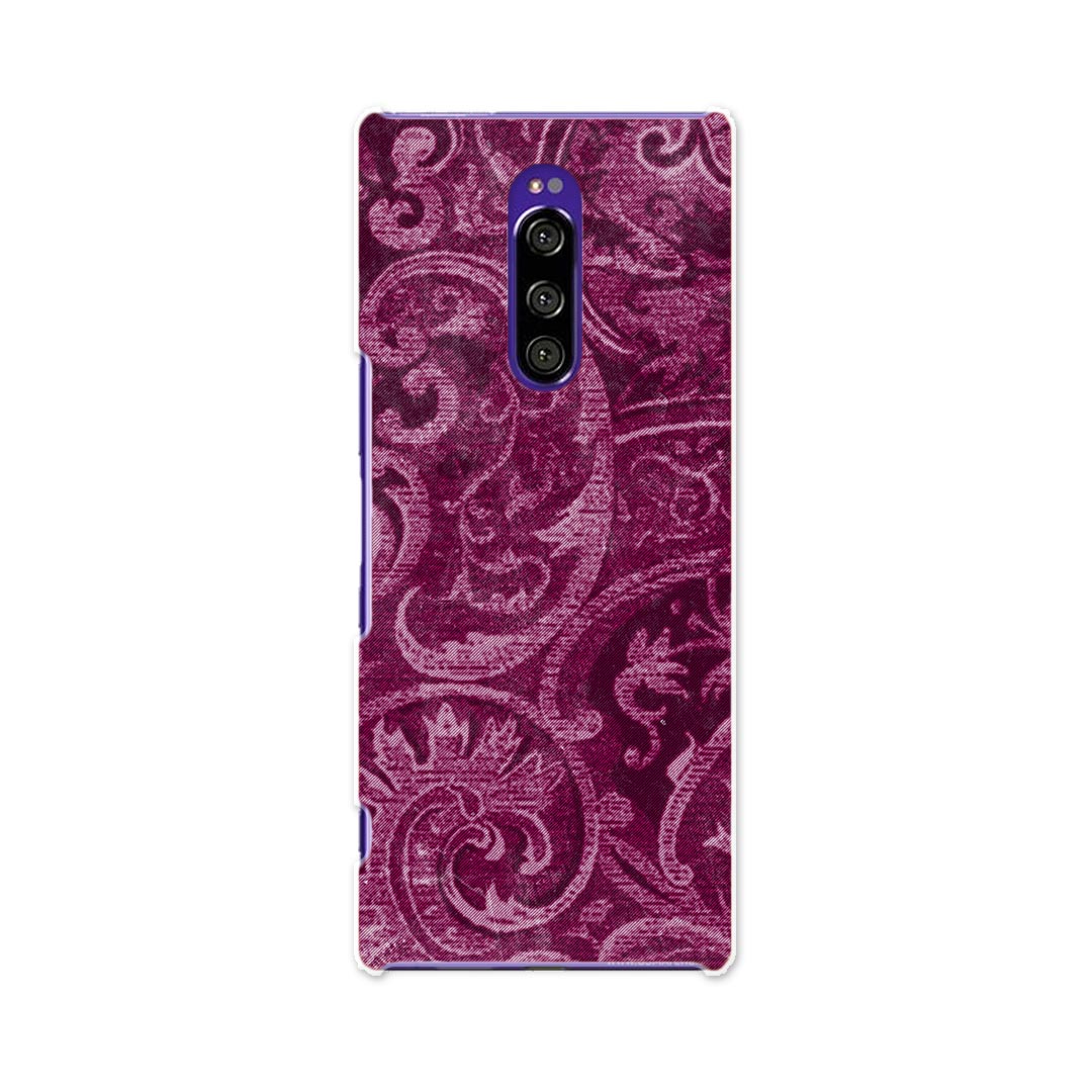 樂天商城 - SOV40 Xperia 1 エクスペリア ワン au エーユー sov40 スマホ カバー ケース スマホケース スマホカバー TPU ソフトケース 001162 ペイズリー　赤紫