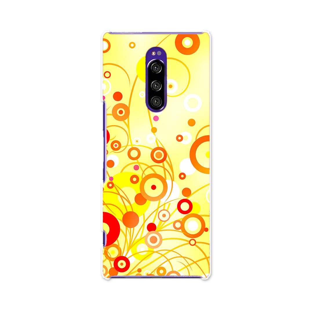 SOV40 Xperia 1 エクスペリア ワン au エーユー sov40 スマホ カバー ケース スマホケース スマホカバー TPU ソフトケース 002378 模様 黄色 オレンジ