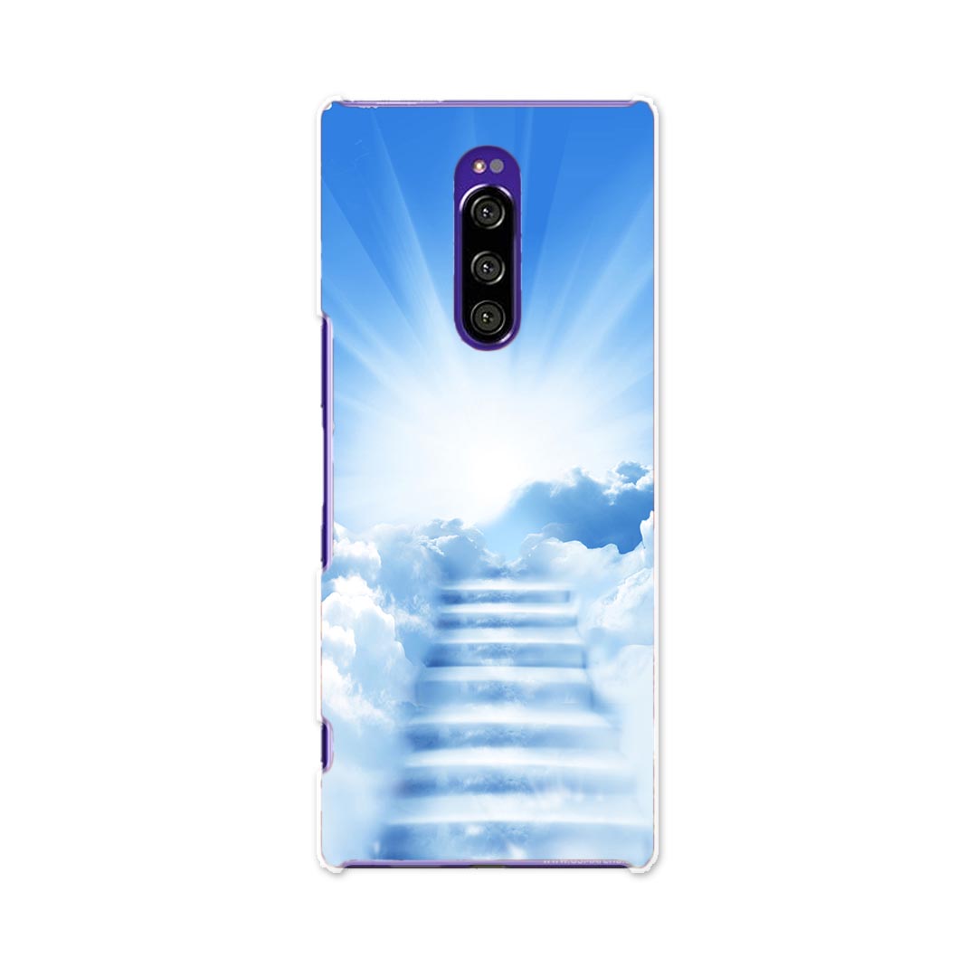 802SO Xperia 1 エクスペリア ワン softbank ソフトバンク 802so スマホ カバー ケース スマホケース スマホカバー PC ハードケース 004979 空　イラスト　青
