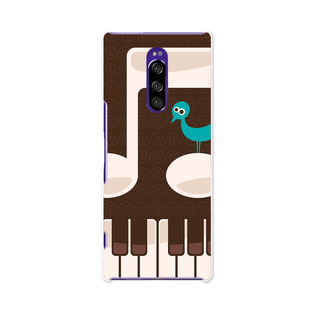 802SO Xperia 1 エクスペリア ワン softbank ソフトバンク 802so スマホ カバー ケース スマホケース スマホカバー TPU ソフトケース 005893 音符　ピアノ　鳥