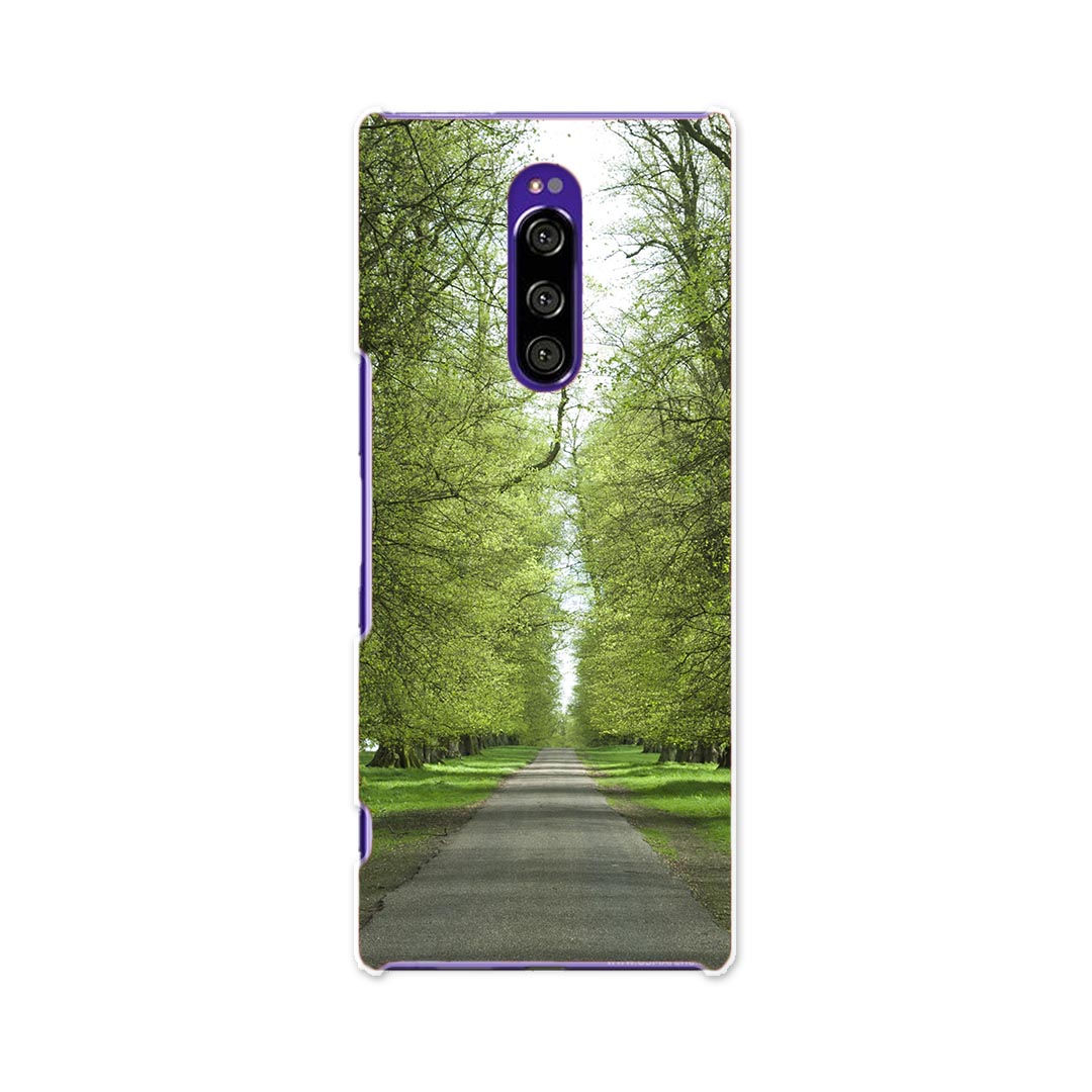 乐天商城 - SOV40 Xperia 1 エクスペリア ワン au エーユー sov40 スマホ カバー ケース スマホケース スマホカバー TPU ソフトケース 005918 写真　夏　並木道