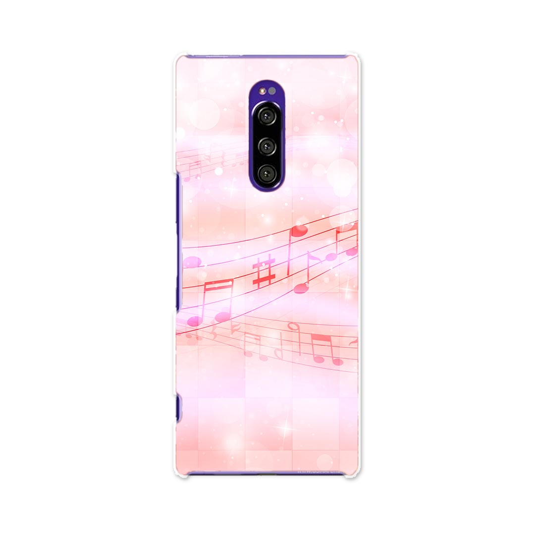 802SO Xperia 1 エクスペリア ワン softbank ソフトバンク 802so スマホ カバー ケース スマホケース スマホカバー TPU ソフトケース 006888 音符　ピンク(2.0)
