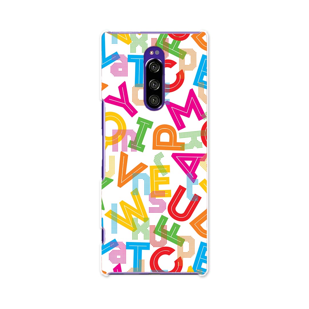 SOV40 Xperia 1 エクスペリア ワン au エーユー sov40 スマホ カバー ケース スマホケース スマホカバー TPU ソフトケース 007903 文字　英語　カラフル　模様