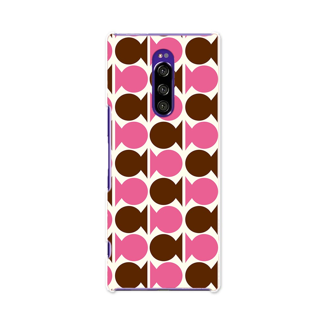 SOV40 Xperia 1 エクスペリア ワン au エーユー sov40 スマホ カバー ケース スマホケース スマホカバー TPU ソフトケース 008930 ピンク　模様　茶色　ブラウン(2.0)