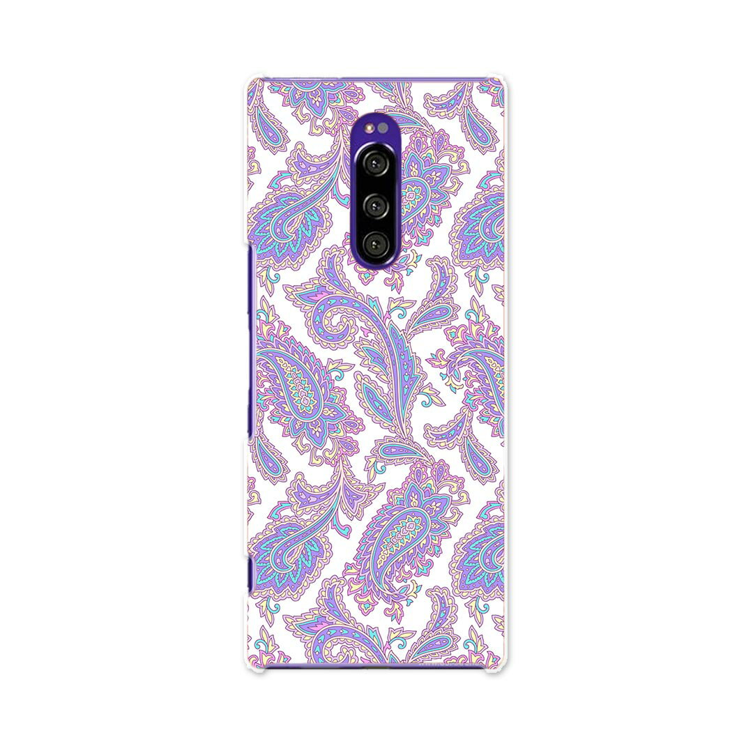 Mobile Phone - SOV40 Xperia 1 エクスペリア ワン au エーユー sov40 スマホ カバー ケース スマホケース スマホカバー TPU ソフトケース 009800 ペイズリー　模様　紫