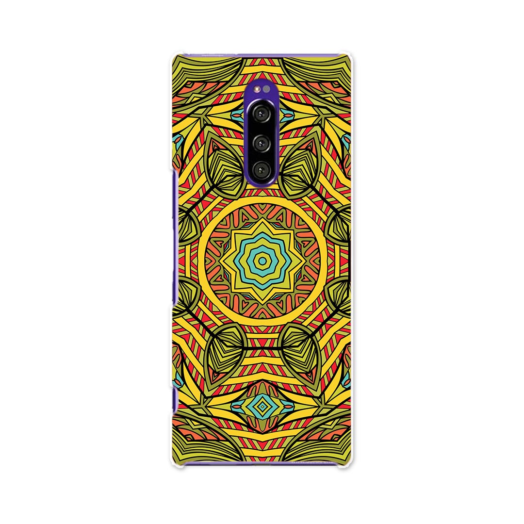 SO-03L Xperia 1 エクスペリア ワン docomo ドコモ so03l スマホ カバー 全機種対応 あり ケース スマホケース スマホカバー TPU ソフトケース 010140 アジアン　模様　緑