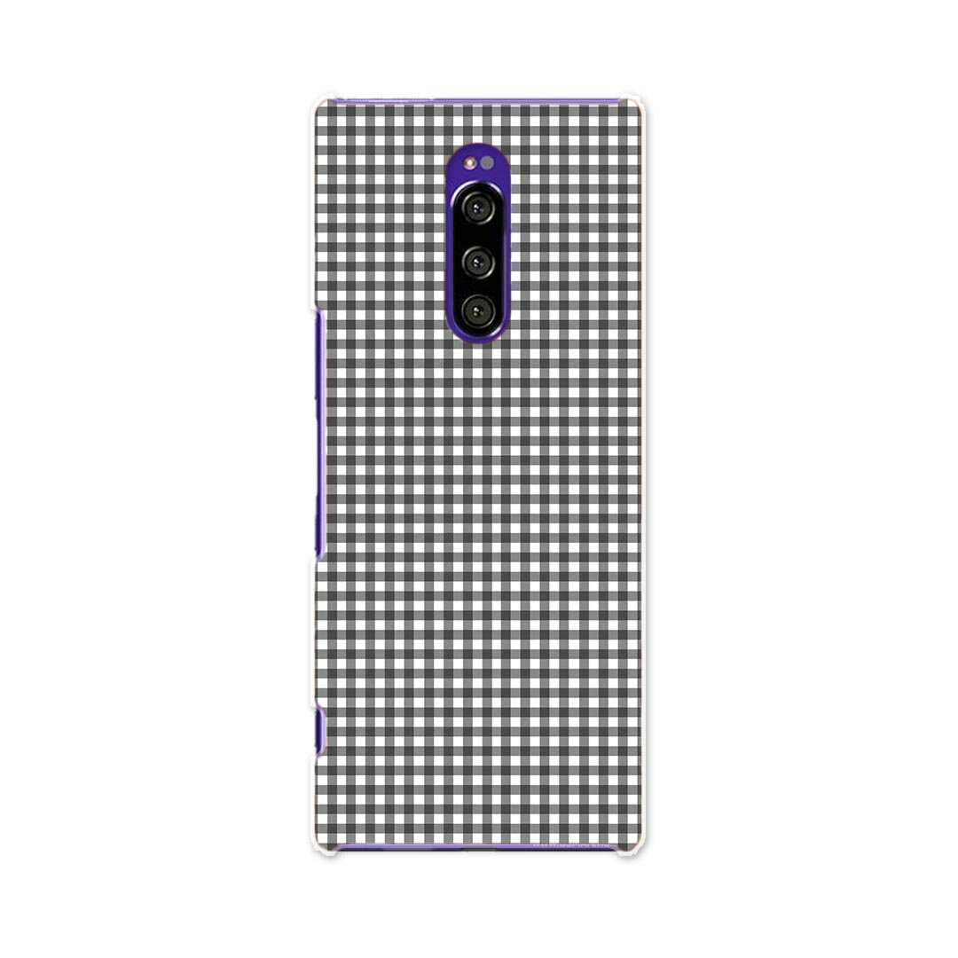 SO-03L Xperia 1 エクスペリア ワン docomo ドコモ so03l ケース スマホケース スマホカバー PC ハードケース 012418 白　黒　チェック