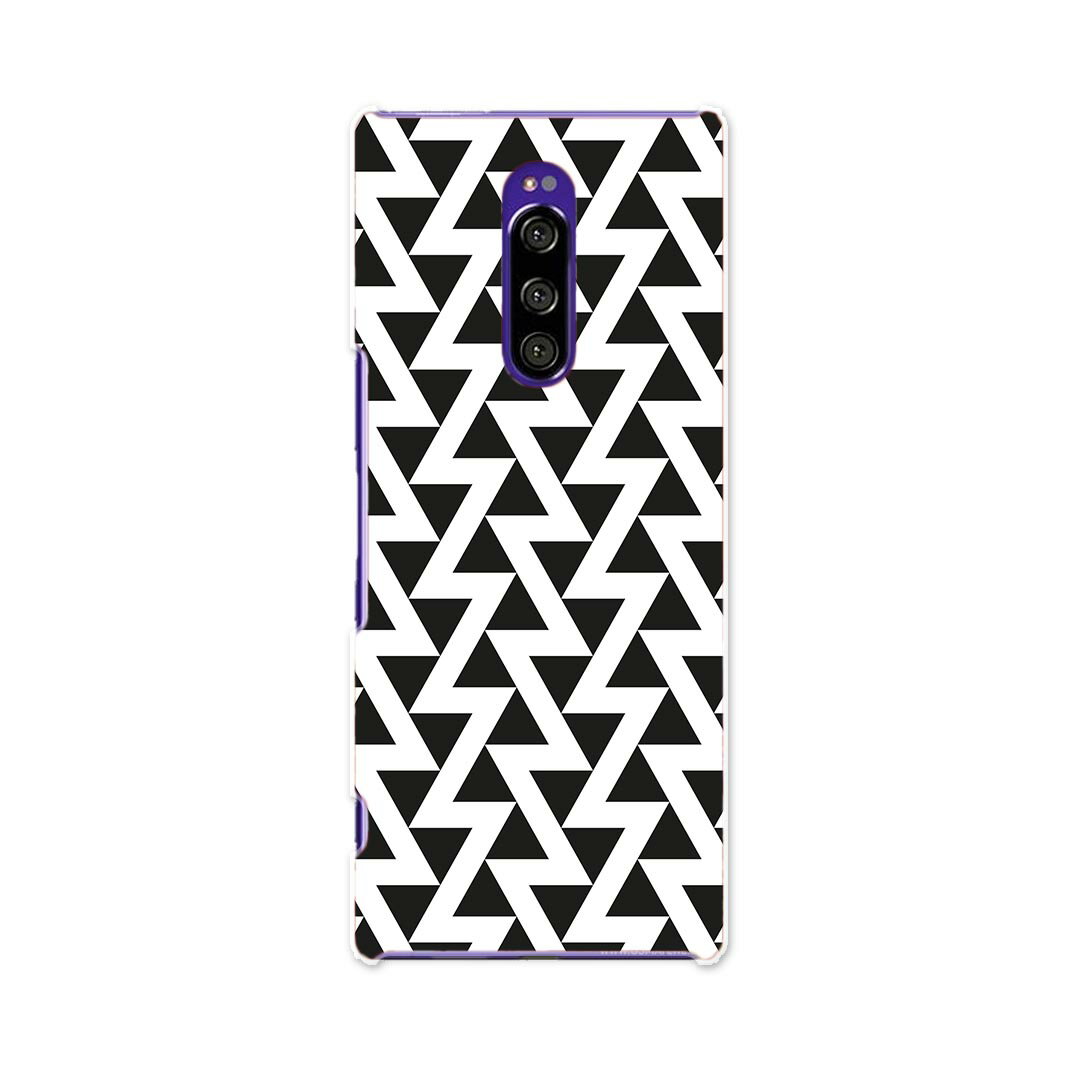 Rakuten - SOV40 Xperia 1 エクスペリア ワン au エーユー sov40 スマホ カバー ケース スマホケース スマホカバー TPU ソフトケース 012740 白黒　モノトーン　ギザギザ