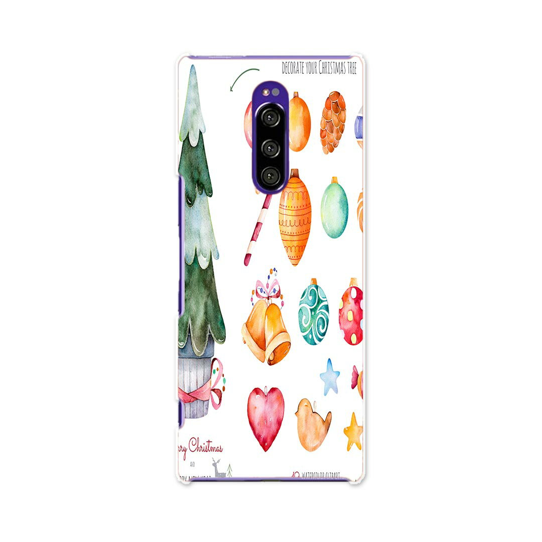 SOV40 Xperia 1 エクスペリア ワン au エーユー sov40 ケース スマホケース スマホカバー PC ハードケース 013467 ツリー　クリスマス　オーナメント