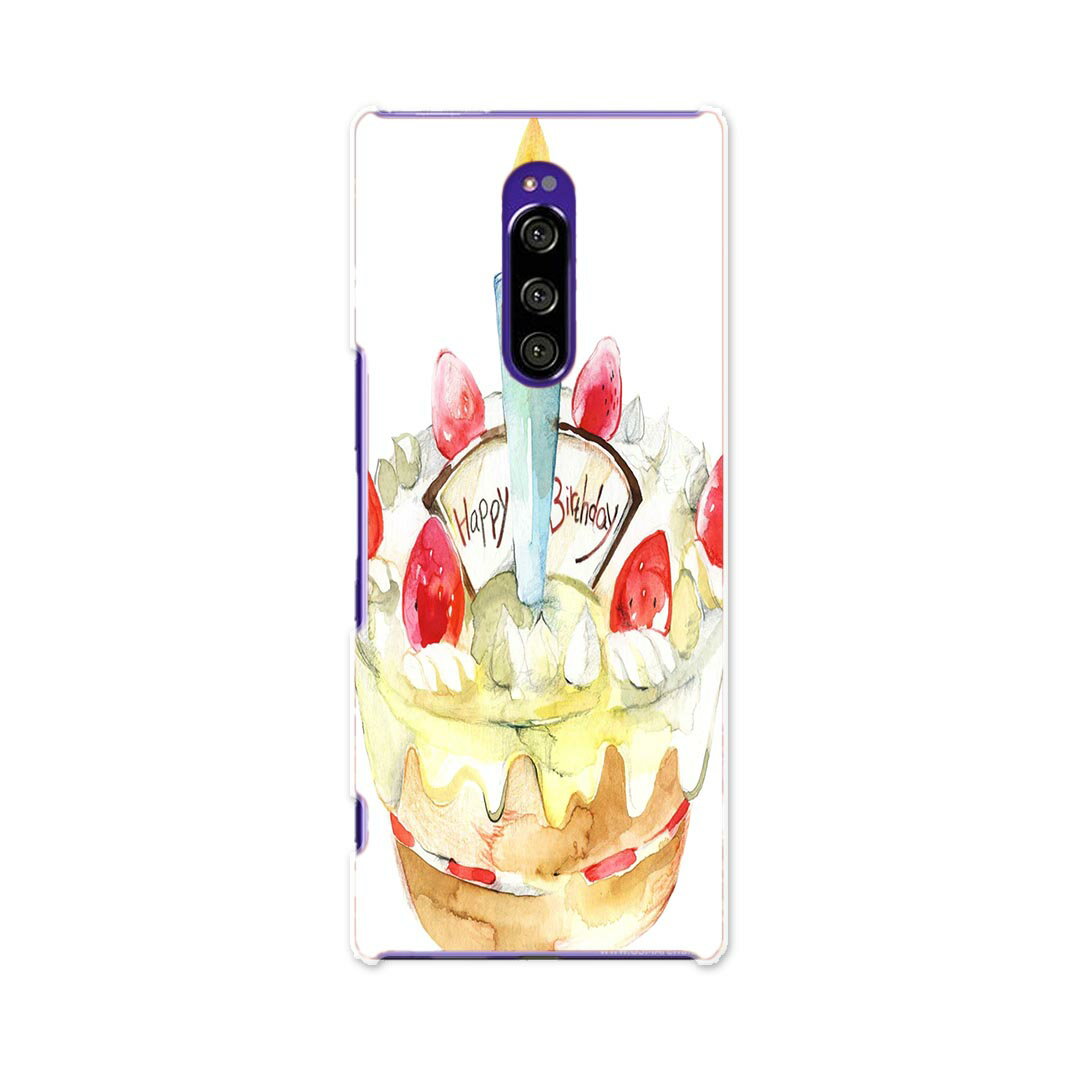 802SO Xperia 1 エクスペリア ワン softbank ソフトバンク 802so スマホ カバー ケース スマホケース スマホカバー PC ハードケース 013475 ケーキ　誕生日　ろうそく