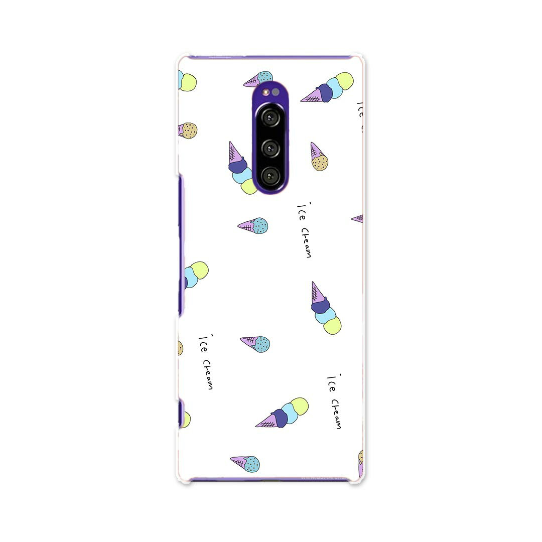 樂天商城 - SOV40 Xperia 1 エクスペリア ワン au エーユー sov40 ケース スマホケース スマホカバー PC ハードケース 016285 アイス　模様