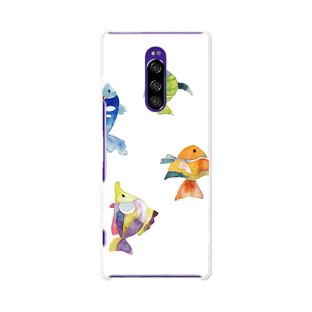 樂天商城 - 802SO Xperia 1 エクスペリア ワン softbank ソフトバンク 802so スマホ カバー ケース スマホケース スマホカバー TPU ソフトケース 016462 魚　カラフル