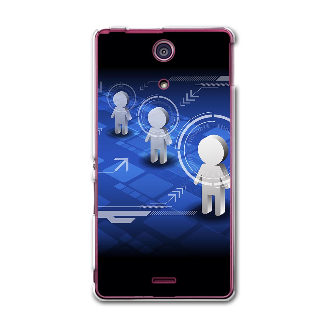 SO-04E XPERIA A エクスペリア so04e docomo ドコモ スマホ カバー スマホケース スマホカバー PC ハードケース 人間 青 クール 000069