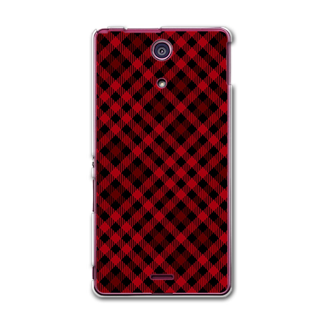 SO-04E XPERIA A エクスペリア so04e docomo ドコモ スマホ カバー スマホケース スマホカバー PC ハードケース チェック 赤 チェック ボーダー 000892