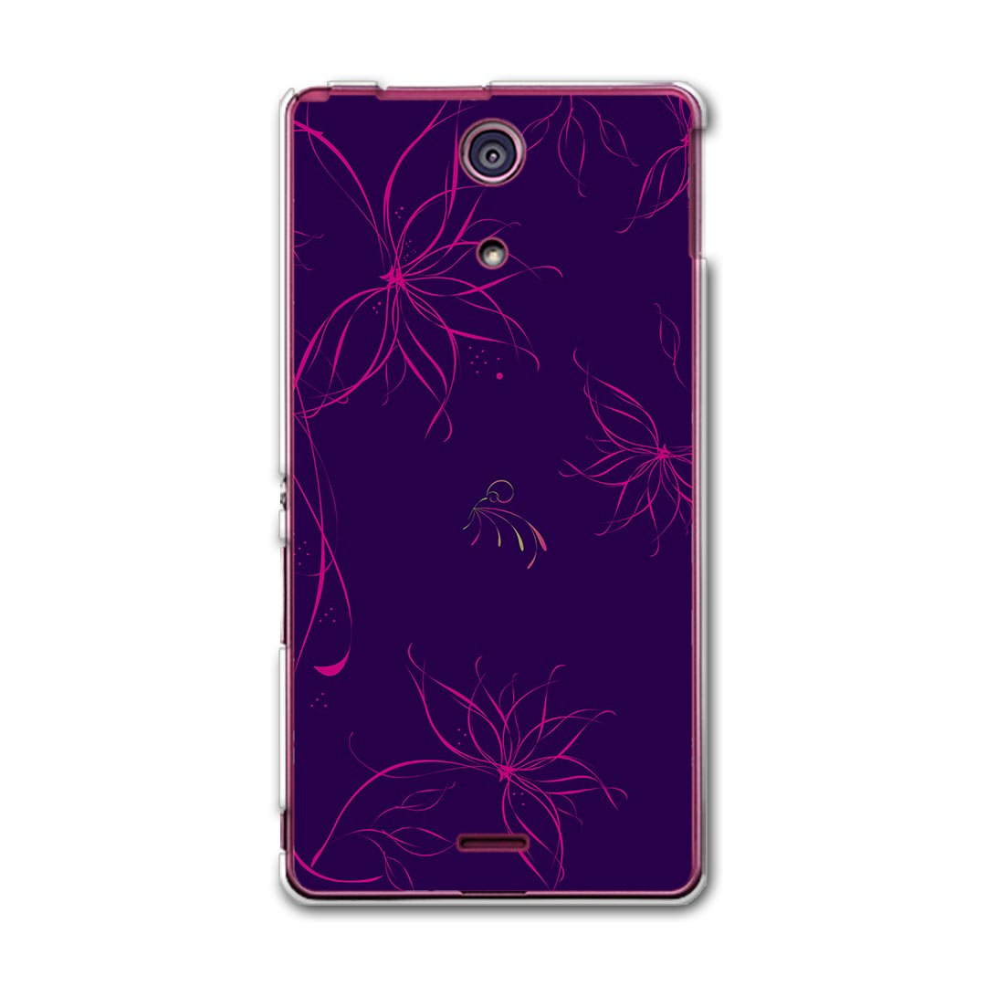 SO-04E XPERIA A エクスペリア so04e docomo ドコモ スマホ カバー スマホケース スマホカバー PC ハードケース 花 イラスト 紫 木目 002247