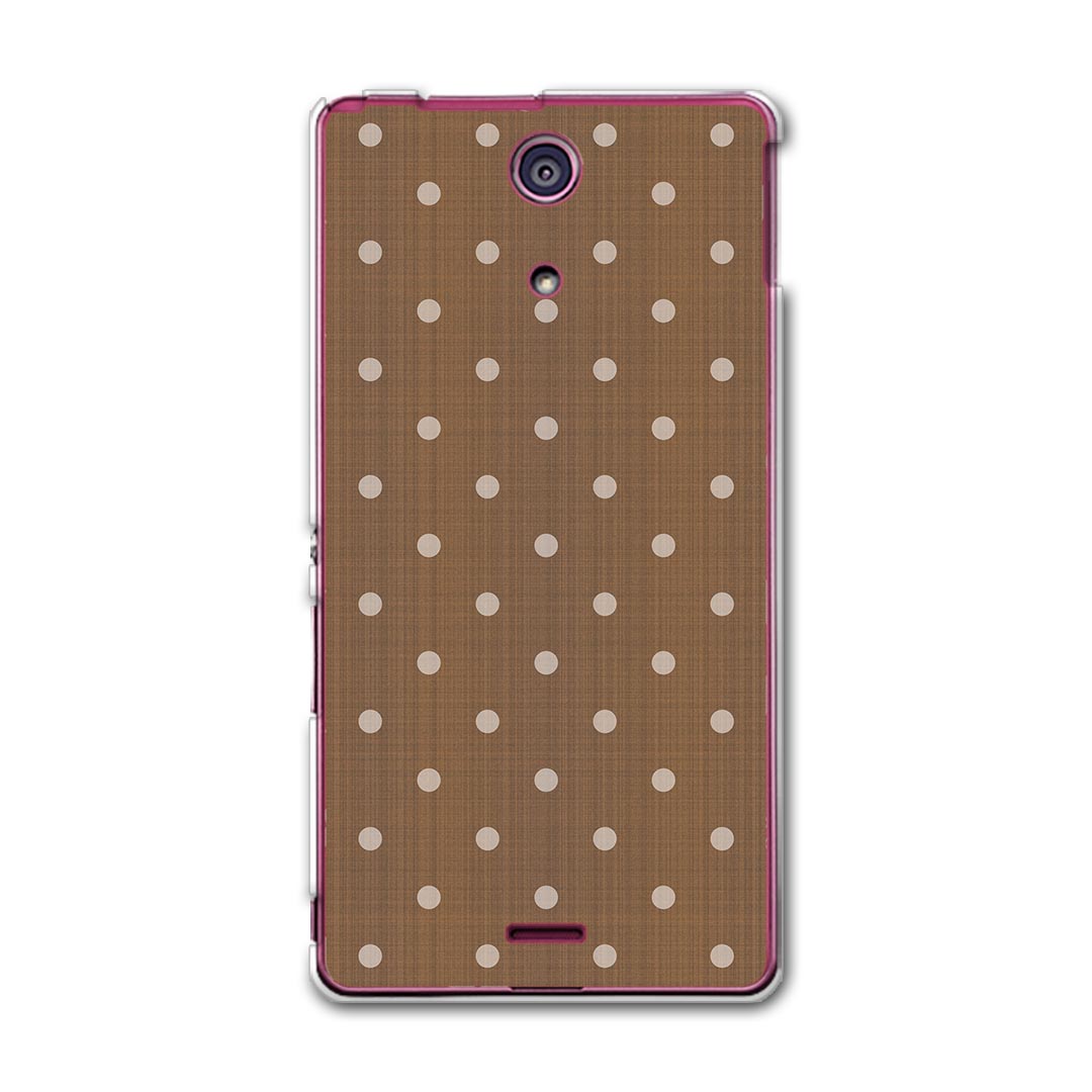 SO-04E XPERIA A エクスペリア so04e docomo ドコモ スマホ カバー スマホケース スマホカバー PC ハードケース 茶色 ブラウン 水玉 模様 チェック ボーダー 008676