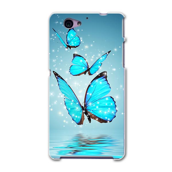 SO-04F Xperia A2 エクスペリア so04f docomo ドコモ スマホ カバー ケース スマホケース スマホカバー PC ハードケース 蝶　青　写真 アニマル 002820