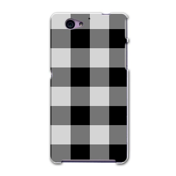 SO-04F Xperia A2 エクスペリア so04f docomo ドコモ スマホ カバー ケース スマホケース スマホカバー PC ハードケース チェック　白　黒 チェック・ボーダー 004154