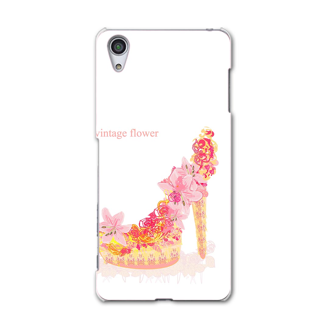 SOV33 Xperia X Performance エクスペリア X パフォーマンス au エーユー スマホ カバー スマホケース ハード pc ケース ハードケース 靴 花 フラワー ヒール フラワー ラブリー 005649