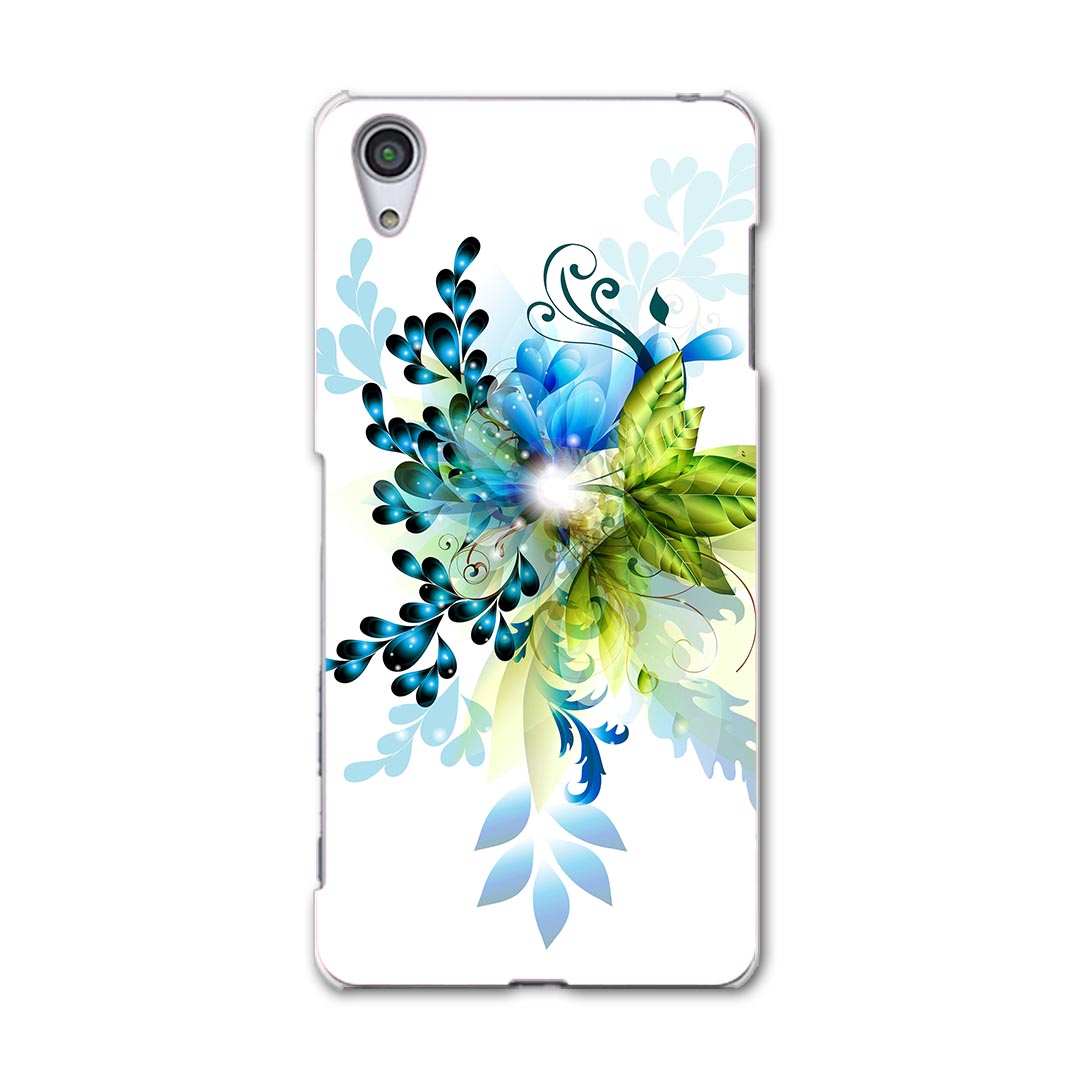 SOV33 Xperia X Performance エクスペリア X パフォーマンス au エーユー スマホ カバー スマホケース ハード pc ケース ハードケース 青 ブルー 植物 フラワー 005937