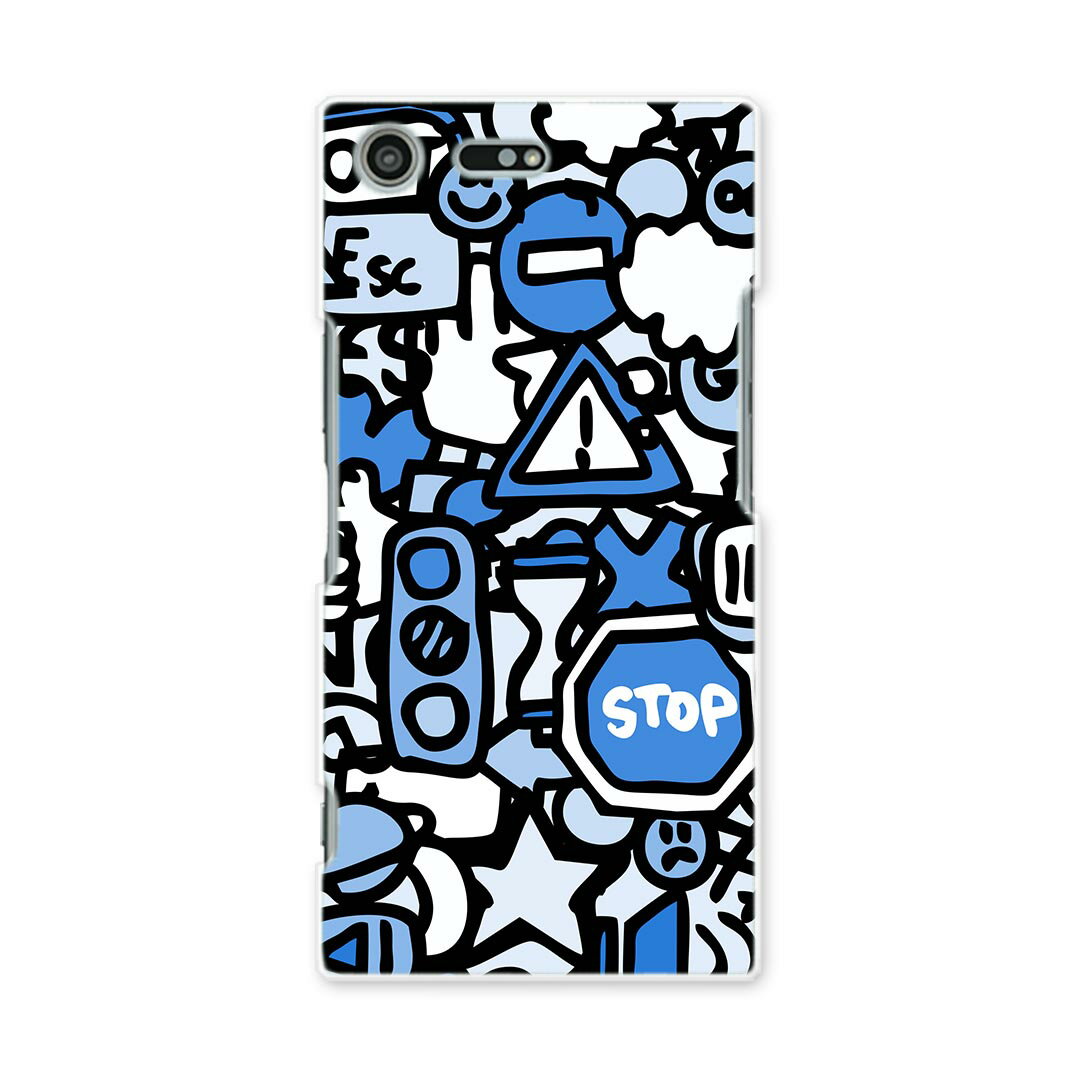 スマホ カバー あり ケース スマホケース スマホカバー TPU ソフトケース docomo au softbank 010815 道路　標識　青