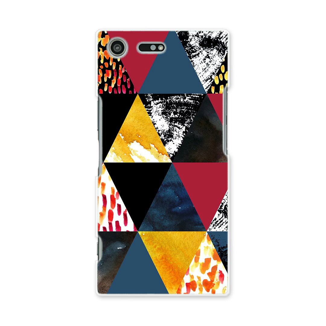 スマホ カバー あり ケース スマホケース スマホカバー TPU ソフトケース docomo au softbank 012627 三角　カラフル　柄