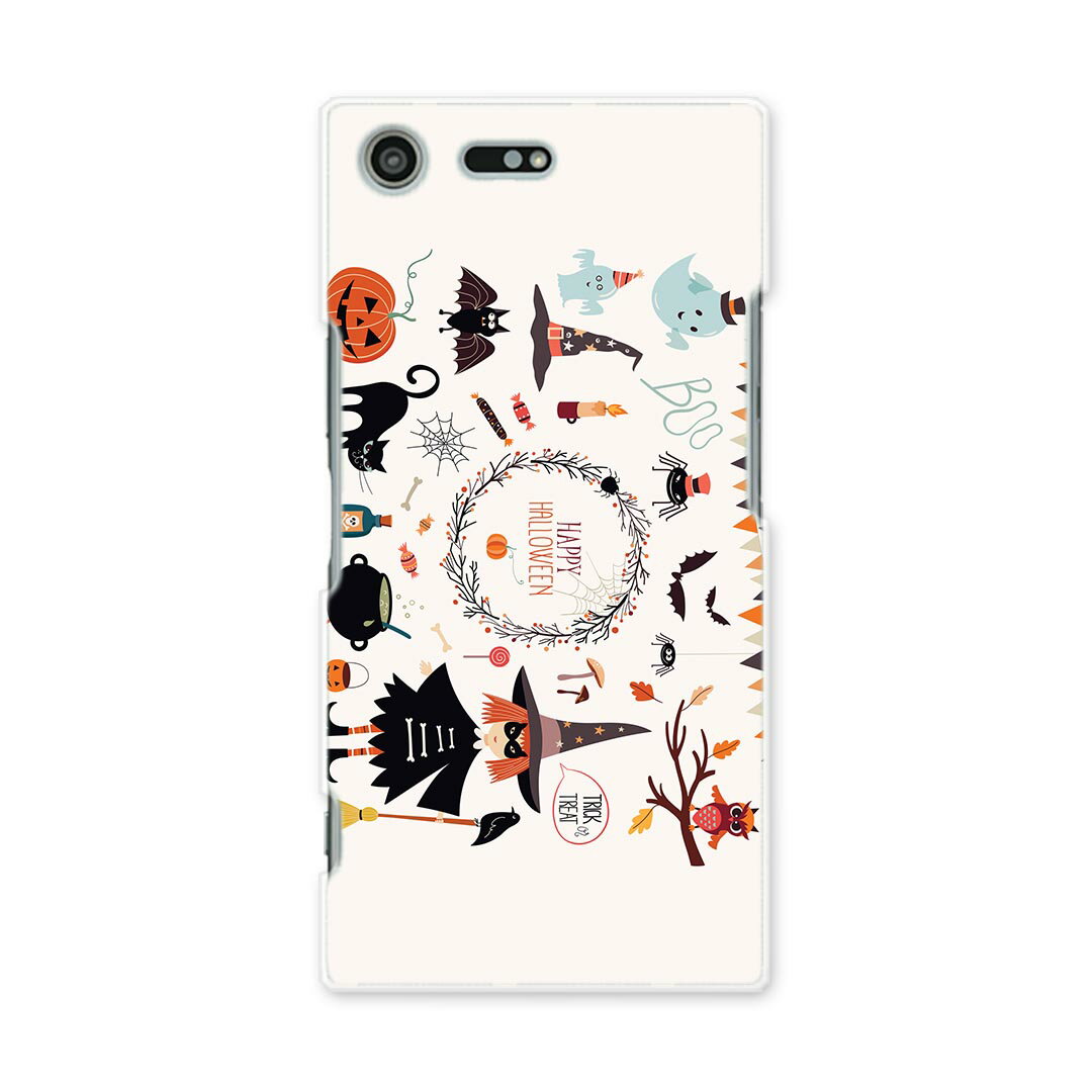 SO-04J Xperia XZ Premium エクスペリア XZ プレミアム so04j docomo ドコモ スマホ カバー ケース スマホケース スマホカバー PC ハードケース 015415 ハロウィン　カボチャ　お菓子　英字　おばけ