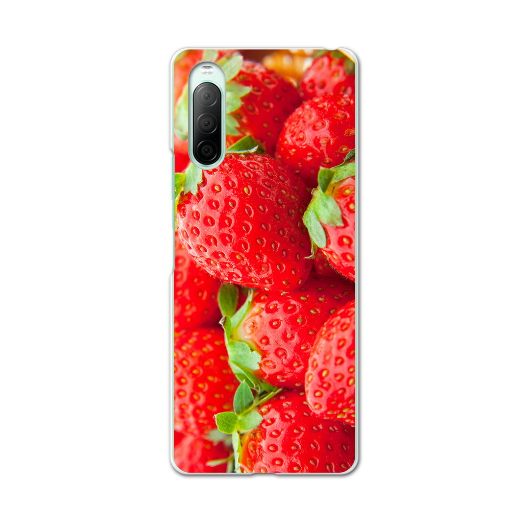 Xperia 10 II SO-41A 専用ハードケース sov43 so41a 共通対応 スマホカバー カバー ケース pc ハード ケース 000149 苺 いちご 赤 果物