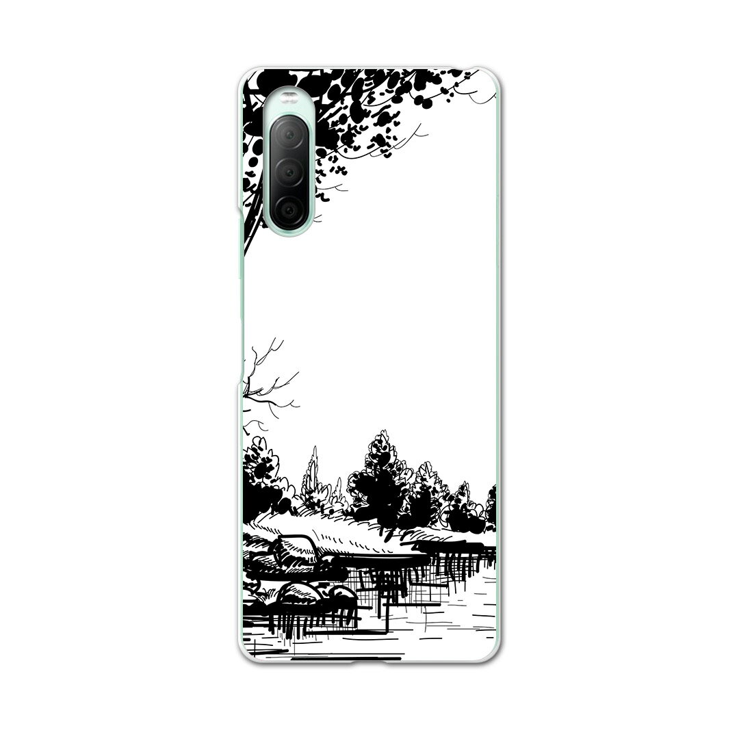 Xperia 10 II SO-41A 専用ハードケース sov43 so41a 共通対応 スマホカバー カバー ケース pc ハード ケース 005859 イラスト　森(2)