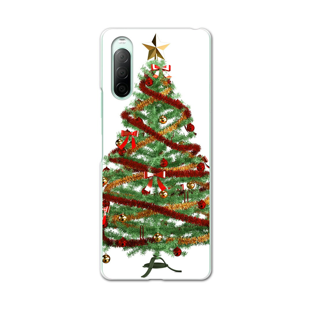 Xperia 10 II SO-41A 専用ハードケース sov43 so41a 共通対応 スマホカバー カバー ケース pc ハード ケース 009842 クリスマス ツリー 星