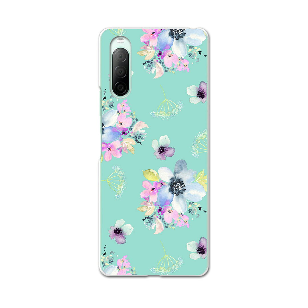 Xperia 10 II SO-41A 専用ハードケース sov43 so41a 共通対応 スマホカバー カバー ケース pc ハード ケース 011111 花　水彩　カラフル