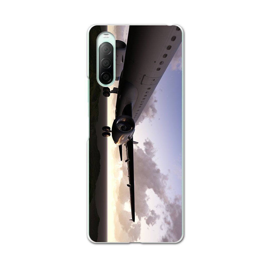 樂天商城 - Xperia 10 II SO-41A 専用ハードケース sov43 so41a 共通対応 スマホカバー カバー ケース pc ハード ケース 011231 乗り物　飛行機　空