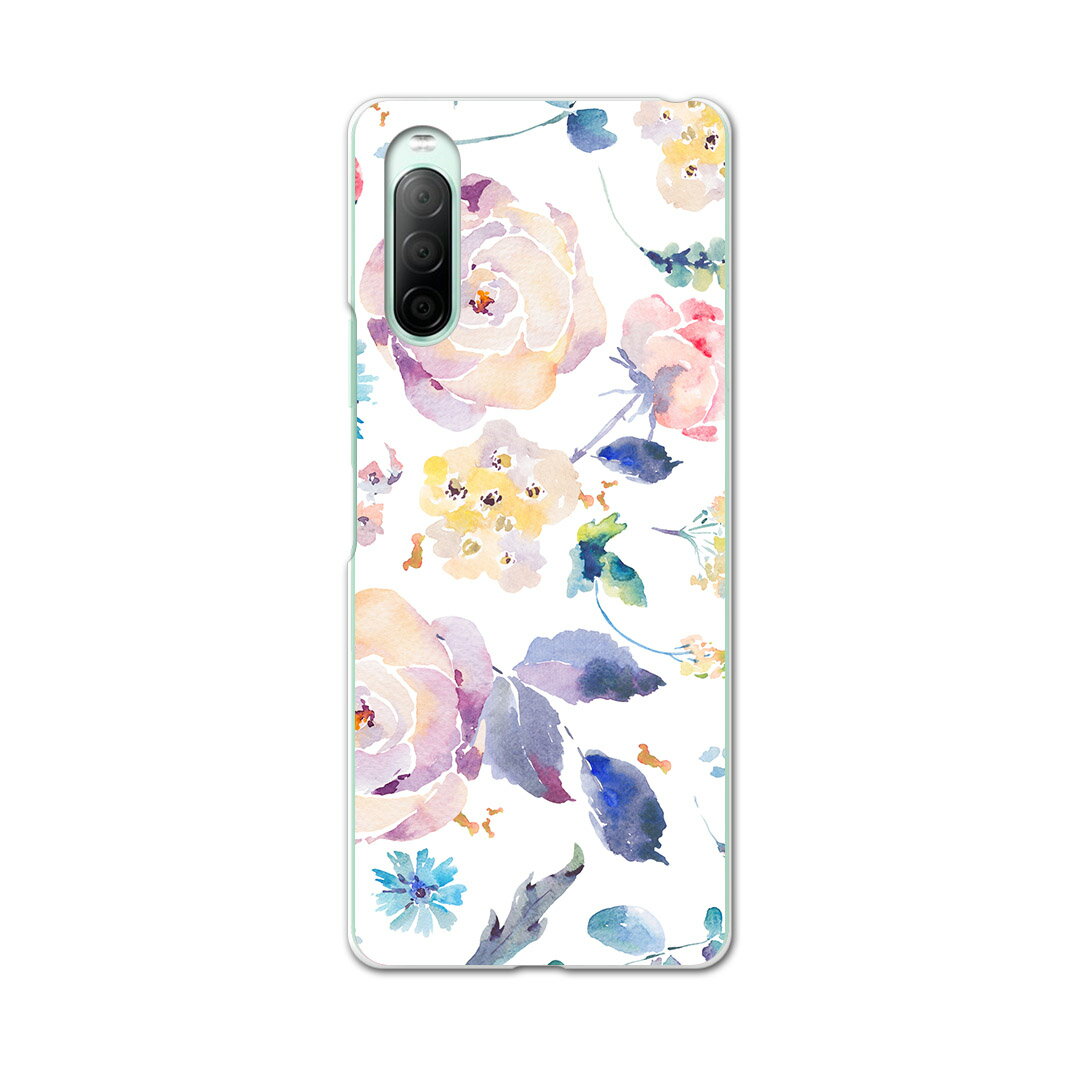 Xperia 10 II SO-41A 専用ハードケース sov43 so41a 共通対応 スマホカバー カバー ケース pc ハード ケース 014674 花　　カラフル(2.0)
