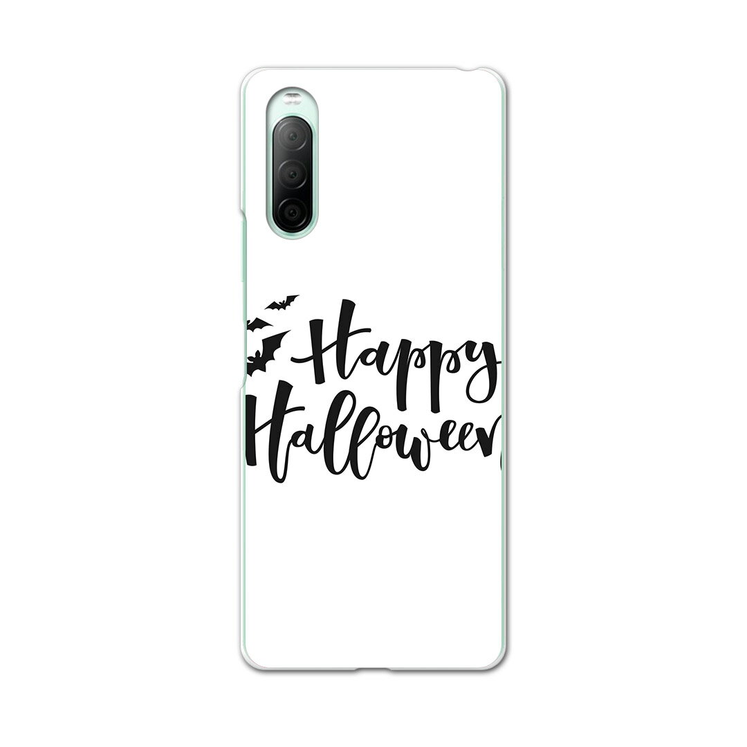 乐天商城 - Xperia 10 II SO-41A 専用ハードケース sov43 so41a 共通対応 スマホカバー カバー ケース pc ハード ケース 015374 ハロウィン　モノクロ　英字