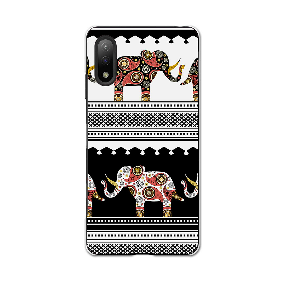 Xperia Ace II SO-41B エクスペリア ソニー SONY docomo ドコモスマホ カバー ケース スマホケース スマホカバー PC ハードケース 008150 象　ぞう　模様　アジアン
