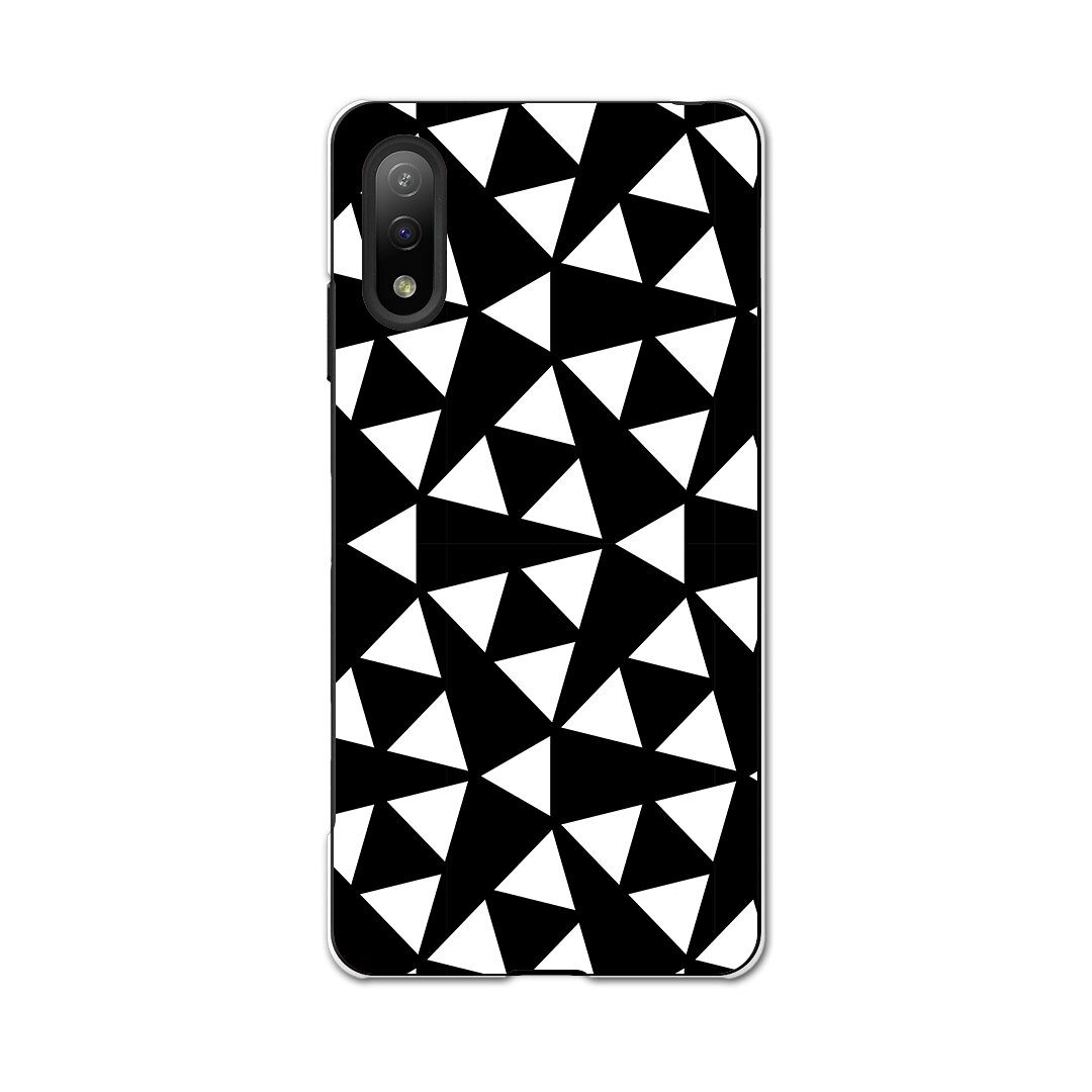 Xperia Ace II SO-41B エクスペリア ソニー SONY docomo ドコモスマホ カバー ケース スマホケース スマホカバー PC ハードケース 012465 モノトーン　白黒　三角