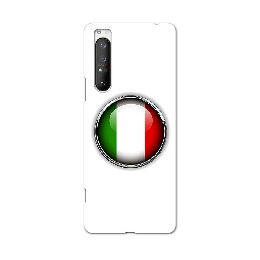 Rakuten - Xperia 1 II SO-51A エクスペリアワンマークツー so51a ドコモ docomo スマホ カバー ケース スマホケース スマホカバー PC ハードケース 000265 イタリア　国旗　マーク