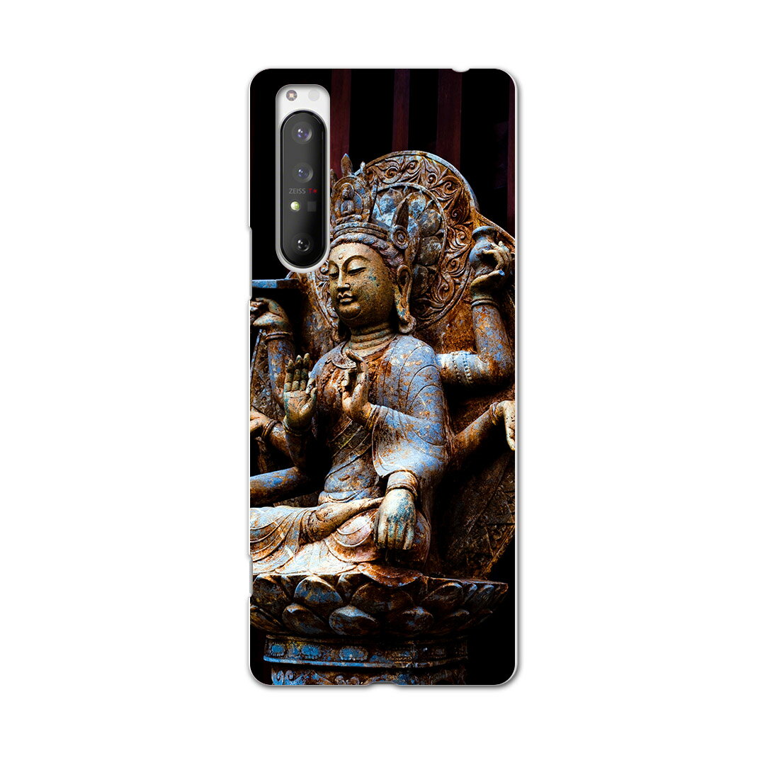 Xperia 1 II SO-51A エクスペリアワンマークツー so51a ドコモ docomo スマホ カバー ケース スマホケース スマホカバー PC ハードケース 005093 仏像　写真　黒