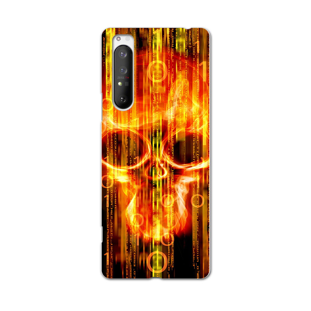 Xperia 1 II SO-51A エクスペリアワンマークツー so51a ドコモ docomo スマホ カバー ケース スマホケース スマホカバー PC ハードケース 008479 文字　髑髏　ドクロ　赤　レッド