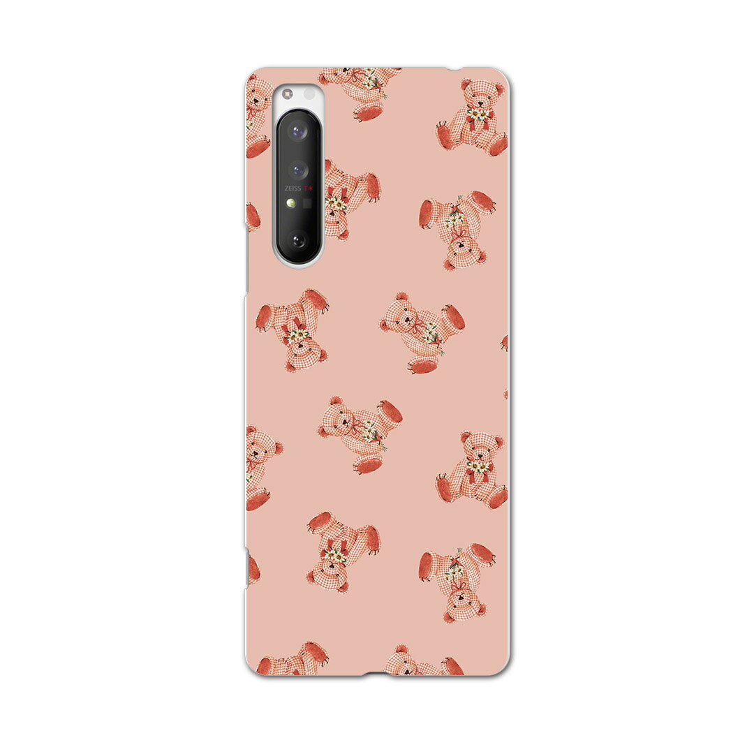 Xperia 1 II SO-51A エクスペリアワンマークツー so51a ドコモ docomo スマホ カバー ケース スマホケース スマホカバー PC ハードケース 010195 動物　熊　ピンク