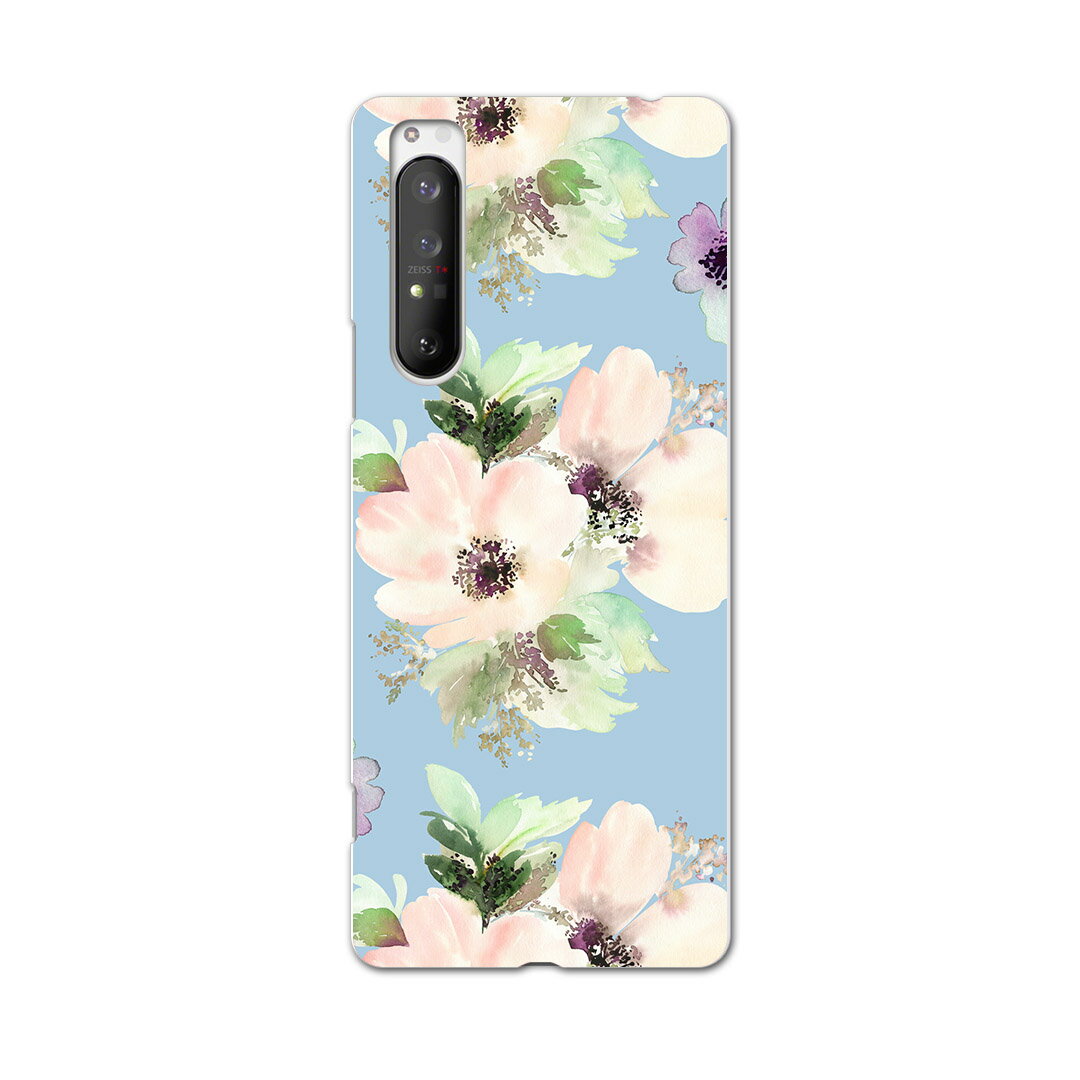 Xperia 1 II SO-51A エクスペリアワンマークツー so51a ドコモ docomo スマホ カバー ケース スマホケース スマホカバー PC ハードケース 014560 花　フラワー　白
